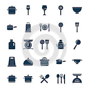 Kitchen Utensils Isolated Vector Icon set can be easily modified or edit