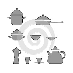 Kitchen utensils set. Vector isolated.