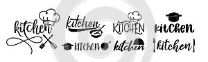 Kitchen. Vector design logo set.