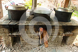 Kitchen of the villagers in the countryside.