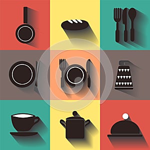 Kitchen ware icons