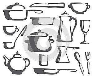 Kitchen ware. Vector illustration