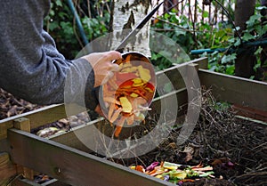 Kitchen waste recycling in composter
