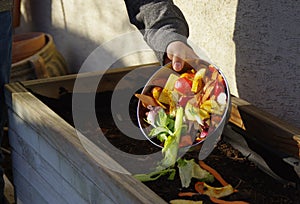 Kitchen waste recycling in composter