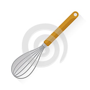 Kitchen whisk egg beater isolated on white background