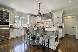 Kitchen with white cabinetry