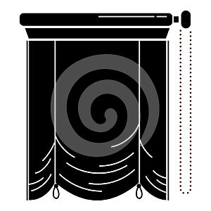 Kitchen window blind icon, simple style