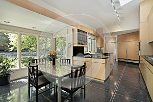 Kitchen with windowed eating area