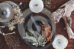 Kitchen witchery - making magickal herb blend for a spell