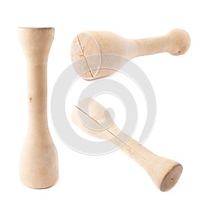 Kitchen wooden meat tenderizer isolated