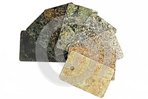 Kitchen worktop samples isolated