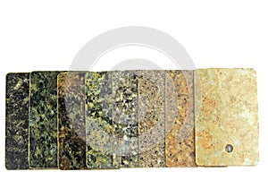 Kitchen worktop samples isolated on white