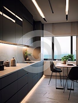 Kitchenette interior in modern hotel apartment 1695523646208 2