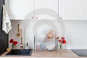 Kitchenware and decor in Scandi style kitchen interior design