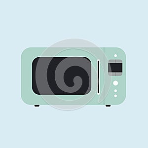 Kitchenware microwave oven flat icon. Flat illustration of modern microwave vector. Household appliance to heat and defrost food,