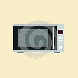 Kitchenware microwave oven flat icon. Flat illustration of modern microwave vector. Household appliance to heat and defrost food,