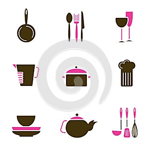 Kitchenware object set vector