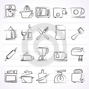 Kitchenware objects and equipment icons