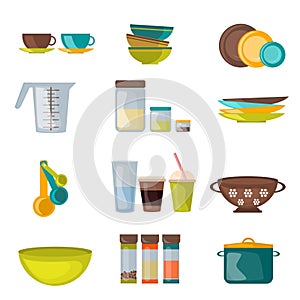 Kitchenware and utensil flat