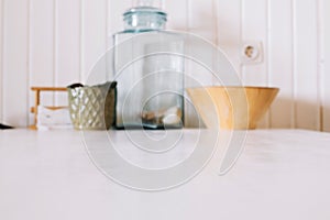 kitchenware white table