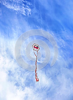 Kite flying in the blue sky - greek Clean Monday kite