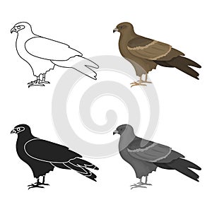 Kite icon in cartoon style isolated on white background. Bird symbol stock vector illustration.
