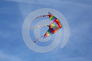 Kite with rainbow colors flying in the sky symbol of hope joy brotherhood photo