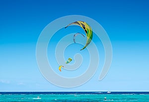 Kite sails at strong wind at Bulabog beach