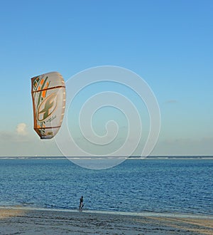 Kite surfer at Kenyan beach, Africa