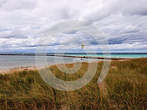 Kite surfer in Lake Michigan.