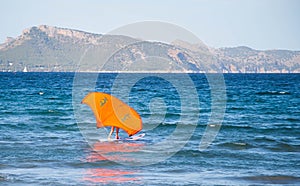 Kite surfer in Pollenca, Mallorca