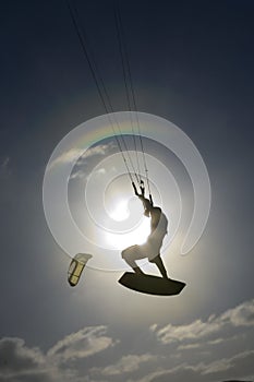 Kite surfer silhouette