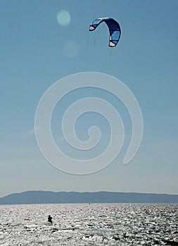 Kite surfer in the sun