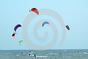 kite surfers: Color in action