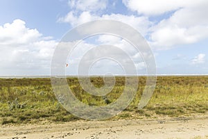 Kite surfers in naturereserve in Holland photo