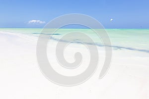 Kite surfers on Paje beach, Zanzibar, Tanzania. photo