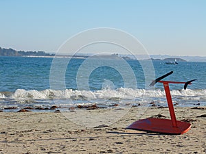 Kite surfing board on the beach 2