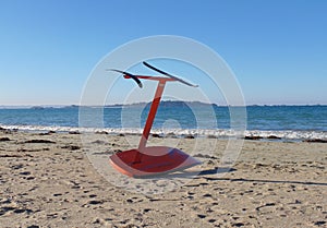 Kite surfing board on the beach 3