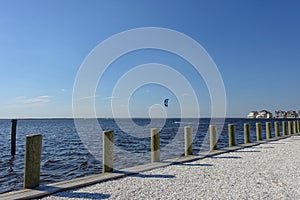 Kite surfing by Jersey shore