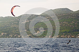 Kite surfing near Korcula town