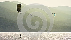 Kite surfing near Korcula town