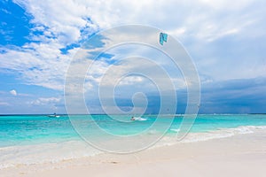 Kite surfing at paradise beach