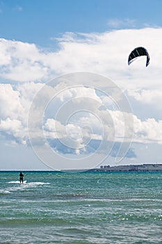 Kite-surfing at sea