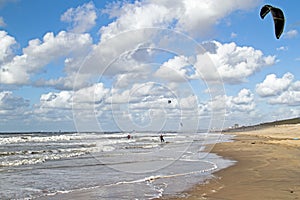 Kite surfing at Zandvoort aan Zee Netherlands photo