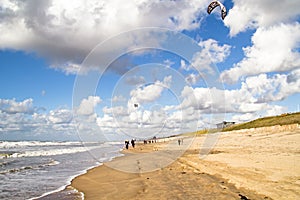 Kite surfing at Zandvoort aan Zee Netherlands photo