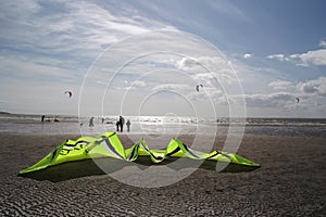 Kiteboard at beach photo