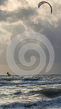 Kiteboarder Jumping the Waves in Gulf of Mexico, Indian Rocks Beach, Florida #2