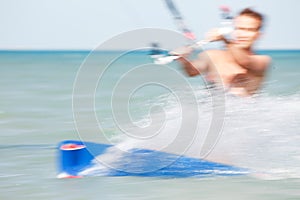 Kiteboarder motion blur