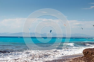 Kiteboarding in Agios Nikita Beach, Lefkada Island,Greece,-2-