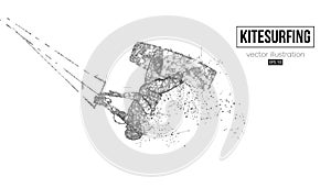 Kiteboarding, hydrofoil. Silhouette of a kitesurfer. Freeride competition. Vector illustration. Thanks for watching